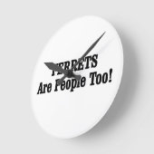 フェレットも人間だ！ ラウンド壁時計 (傾斜)