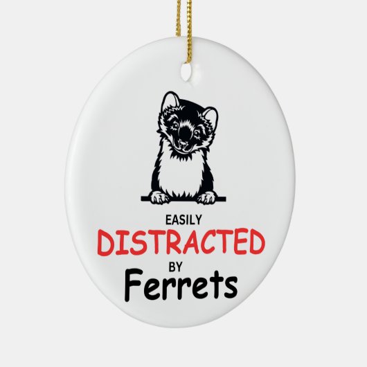 フェレットオーナメント、フェレット恋人へのギフト、フェレット・ママ セラミックオーナメント (右)