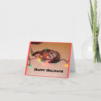 フェレットクリスマスライトカード シーズンカード