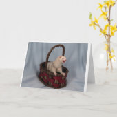 フェレットグリーティングカード カード (黄色い花)