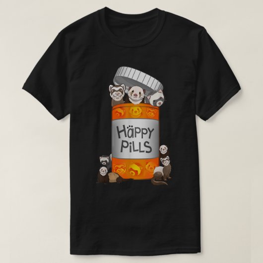 フェレットハッピーピル Tシャツ (デザイン正面)