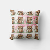 フェレットフローラヴィンテージパターン クッション (正面)