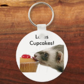 フェレットラブカップケーキ キーホルダー (正面)