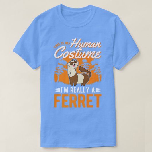 フェレット人間の衣装ハロウィンフェレット1 Tシャツ (デザイン正面)