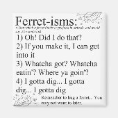 フェレット写真ことわざと引用文 マグネット (正面)