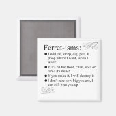 フェレット写真ことわざと引用文 マグネット (正面/裏面)