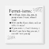 フェレット写真ことわざと引用文 マグネット (正面)