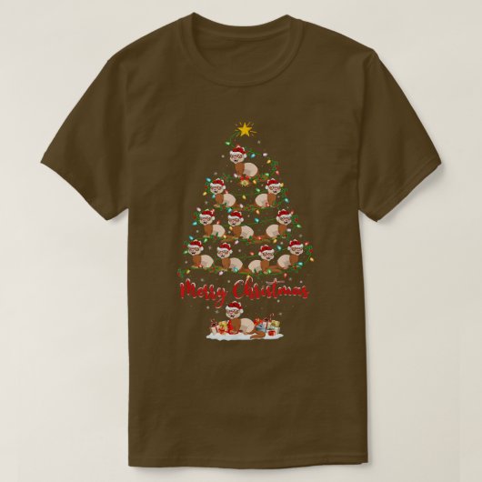 フェレット動物愛好家マッチングサンタフェレットクリスマ Tシャツ (デザイン正面)
