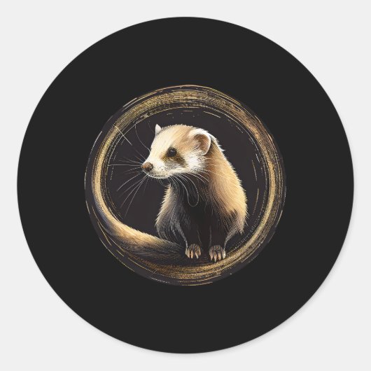 フェレット動物野生動物フェレット ラウンドシール (正面)