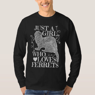 フェレット好きな女の子 フェレット女子 ギフト Tシャツ