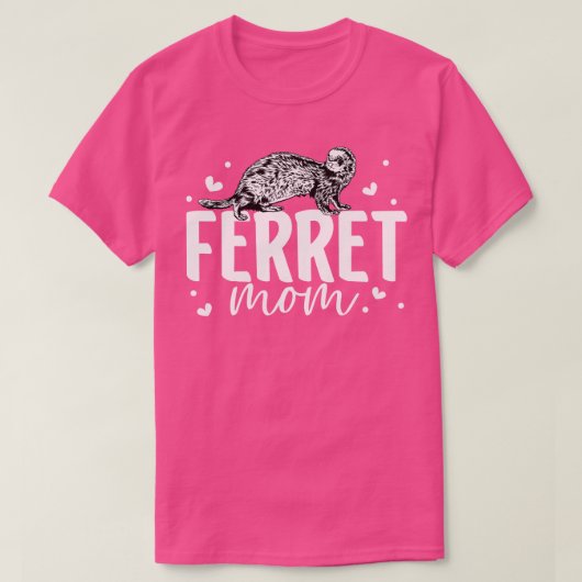 フェレット恋人フェレット母 Tシャツ (デザイン正面)
