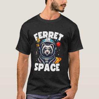 フェレット愛好家のためのフェレットが宇宙にいる面白いデザイン Tシャツ
