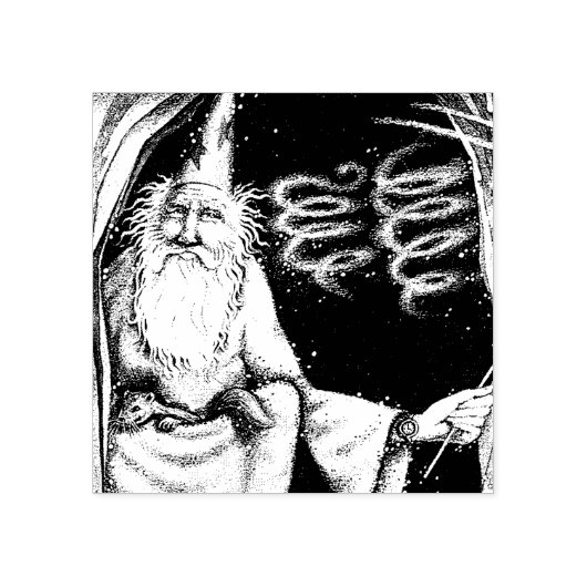 フェレット時計と洞窟の魔法の古いウィザード ラバースタンプ (インプリント)