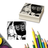 フェレット時計と洞窟の魔法の古いウィザード ラバースタンプ