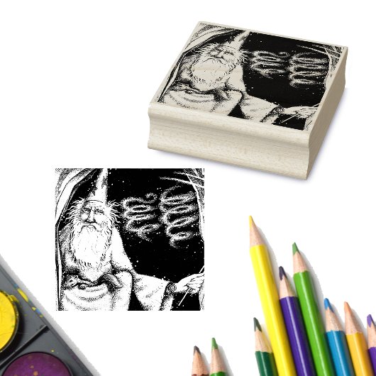 フェレット時計と洞窟の魔法の古いウィザード ラバースタンプ