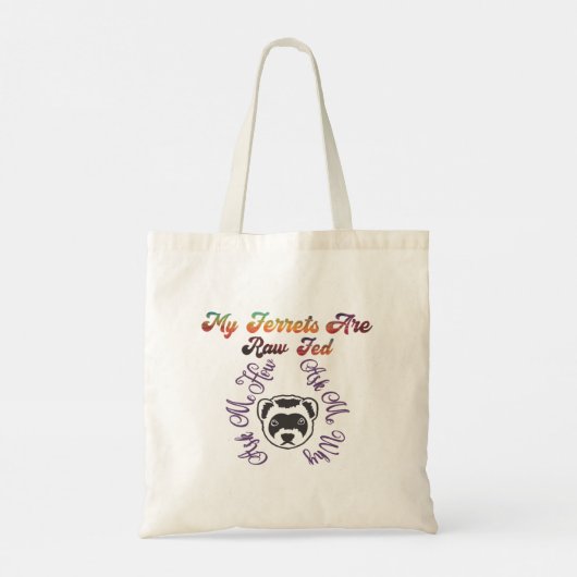 フェレット生トートバ食べ物を与えッグ トートバッグ (裏面)