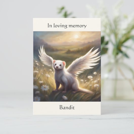 フェレット記念詩エンジェルウィングス名フィールドを追加 サンキューカード (スタンド正面)