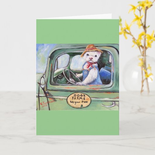 フェレット農家ドックファームカ空白のード カード (黄色い花)