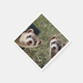 フェレット2つ スタンダードカクテルナプキン (角)