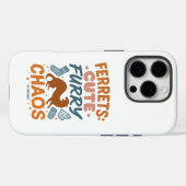 フェレット: かわいい、ふわふわ、チャオス Case-Mate iPhoneケース (裏面 (横))