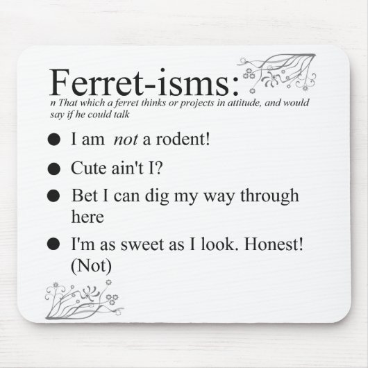フェレット・イズムとことわざ マウスパッド (正面)