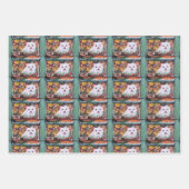 フェレット・クリスマスオリジナル・アート ラッピングペーパーシート (正面2)