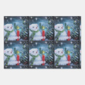 フェレット&クリスマスキャンドルラッピング紙 ラッピングペーパーシート (正面2)