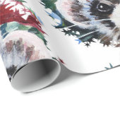 フェレット&サンタハットクリスマスラッピング紙 ラッピングペーパー (ロールコーナー)