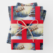 フェレット&サンタラッピング紙fromオリジナルアート ラッピングペーパーシート (インサイチュ)