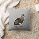 フェレット; ブラシをかけられた金属の一見 クッション (ブランケット)