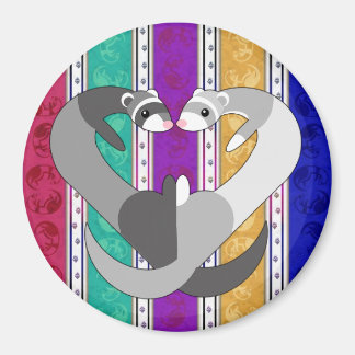 フェレット・レインボー・マグネットのハート マグネット