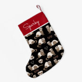 フェレットXOXOブラック スモールクリスマスストッキング (裏面 (吊り時))