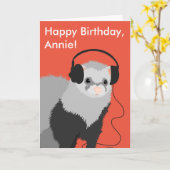 フェレーおもしろいト音楽愛好家誕生日 カード (黄色い花)