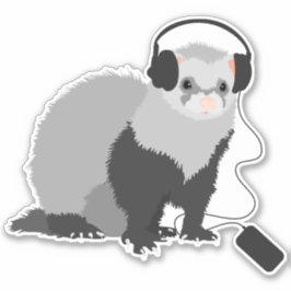 フェレーおもしろいト音楽愛好家 シール