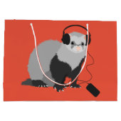 フェレーおもしろいト音楽愛好家 ラージペーパーバッグ (裏面)