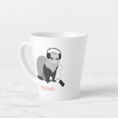 フェレーおもしろいト音楽愛好家Mustelidペット名 カフェラテマグ (左アングル)