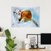 フェレ絵画ットの絵画ペットのポスタープリント ポスター (ホームオフィス)