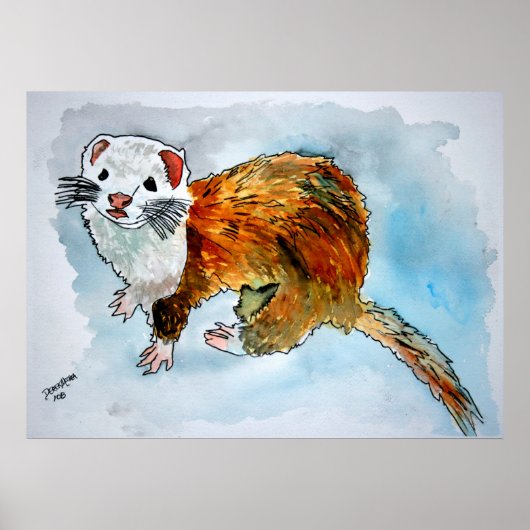 フェレ絵画ットの絵画ペットのポスタープリント ポスター (正面)