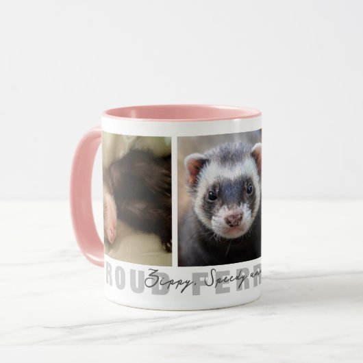 フェレ誇りを持ったットマカスタムム3フォトコラージュ マグカップ (正面左)