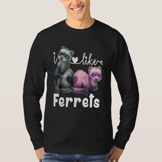 フェレIフェレットが好き Tシャツ (正面)