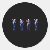 フェロおもしろいン投票トランプのようなトランプのダンス踊り ラウンドシール (正面)