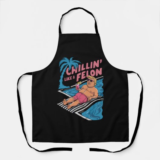 フェロンおもしろいトランプのようなトランプのチリン2024 エプロン (正面)