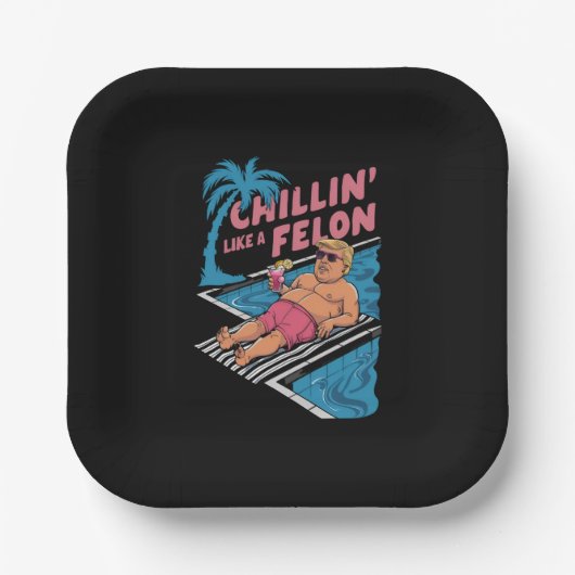 フェロンおもしろいトランプのようなトランプのチリン2024 ペーパープレート (正面)