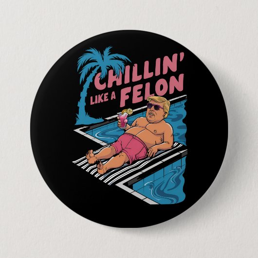 フェロンおもしろいトランプのようなトランプのチリン2024 缶バッジ (正面)