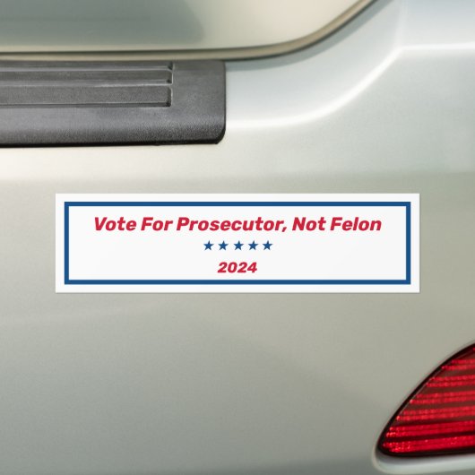 フェロンではなく検事に投票 バンパーステッカー (車上)