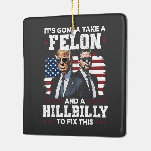 フェロンとヒルビリー・トランプ・ヴァンスを連れて行く セラミックオーナメント (左)