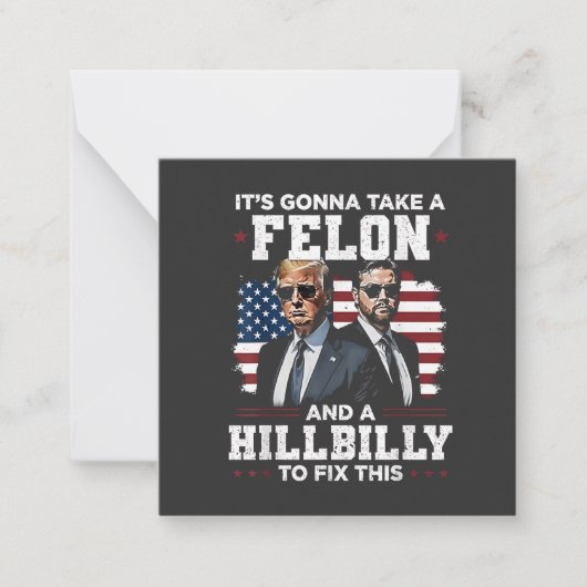 フェロンとヒルビリー・トランプ・ヴァンスを連れて行く ノートカード (正面)