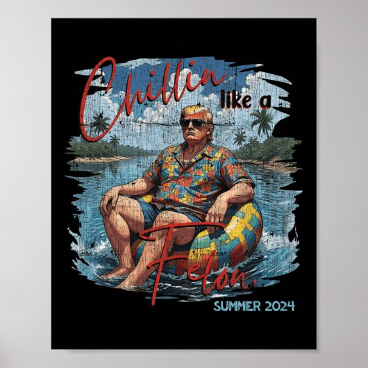 フェロンレトロサマーヴィンテージおもしろいトランプ2024 ポスター (正面)