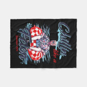 フェロンレトロ夏のピンクおもしろいトランプ2024 1 フリースブランケット (正面(横))