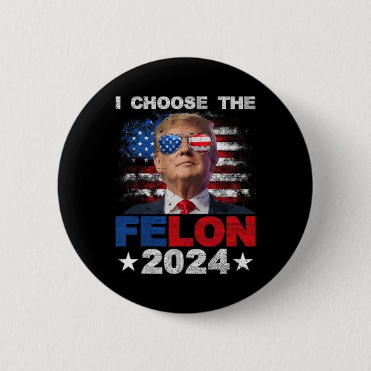 フェロン2024サポートトランプ2024有罪判決を選択 缶バッジ (正面)